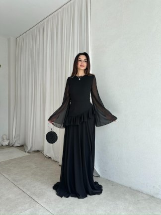 HAVANA Maxi Elbise 8396 - Siyah - 2