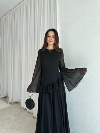 HAVANA Maxi Elbise 8396 - Siyah - 3