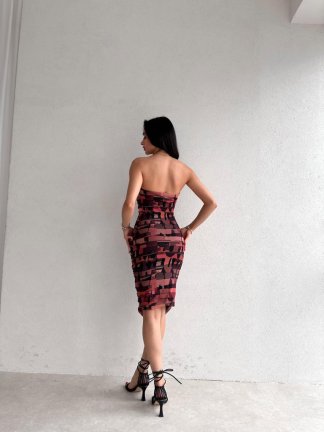 Hayalet Desenli Midi MİSHA Elbise 4774 - - 3