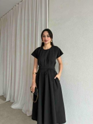 HELEN Midi Elbise 8881 - Siyah - 2