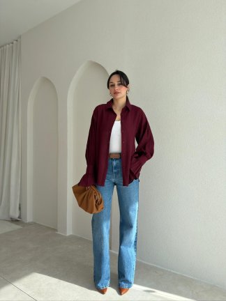  HELGA Gömlek 6856 - Bordo 