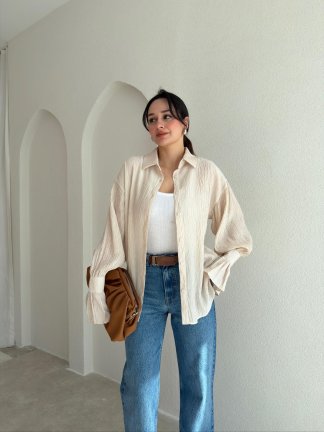 HELGA Gömlek 6856 - Bej - 2