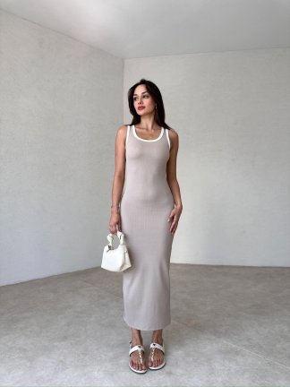 HELİA Maxi Elbise 3899 - Krem - 2