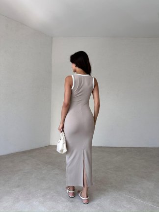 HELİA Maxi Elbise 3899 - Krem - 3