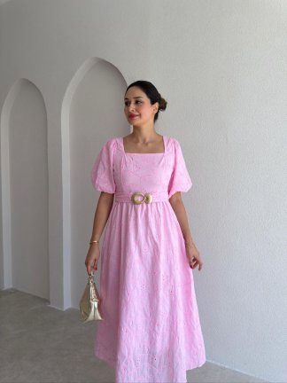 HENNEY Midi Elbise 3756 - Pembe - 2