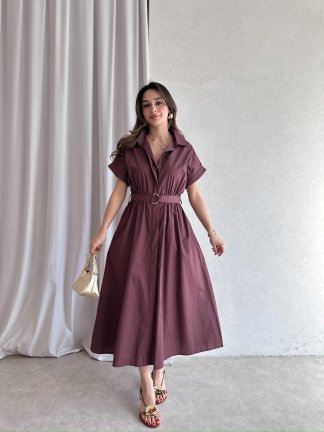 HERTHA Midi Elbise 3499 - Gül Kurusu - 2