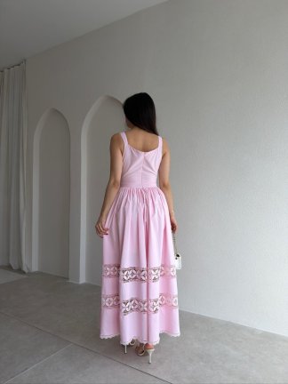 HESTİA Midi Elbise 6871 - Pudra - 3