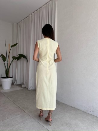 HEWSON Midi Elbise 9238 - Sarı - 3