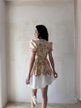 HİLARY Mini Elbise 5096 - Sarı - 3