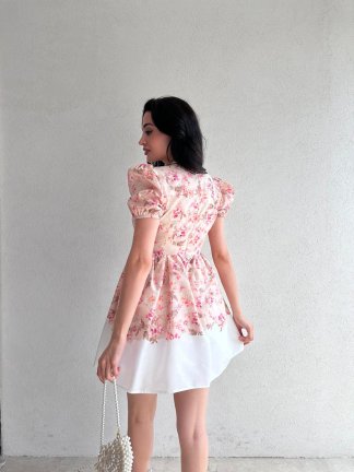 HİLARY Mini Elbise 5096 - Pudra - 3