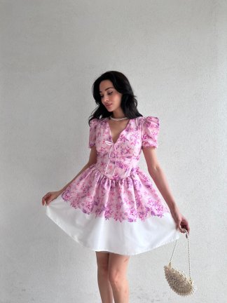 HİLARY Mini Elbise 5096 - Pembe - 1