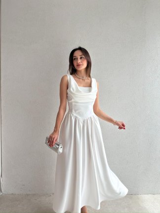 HİPATİA Maxi Elbise 5090 - Beyaz - 1