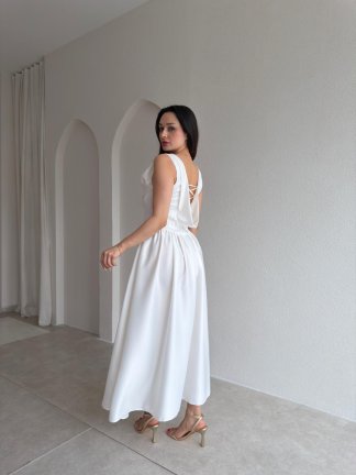 HİPATİA Maxi Elbise 5090 - Beyaz - 3