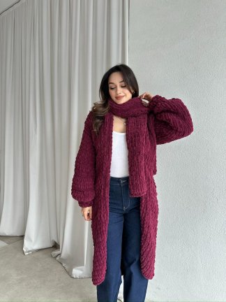 Homemade DAVİD Hırka 8811 - Bordo - 1