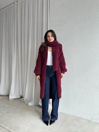 Homemade DAVİD Hırka 8811 - Bordo - 2