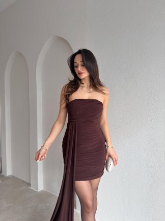 HOPE Elbise 6646 - Acı Kahve - 1