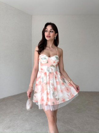 HOWSON Mini Elbise 3143 - Turuncu 