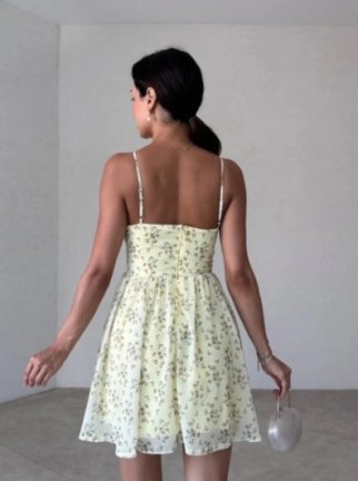 NOLES Mini Elbise 5861 - Sarı - 3