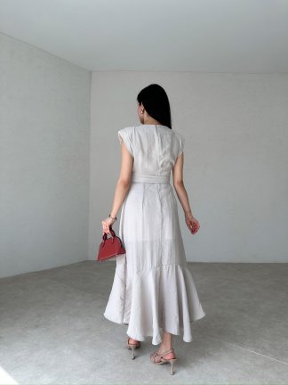 HUGO Midi Elbise 7777 - Taş - 3