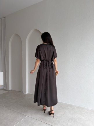 İNFERO Midi Elbise 8943 - Acı Kahve - 3