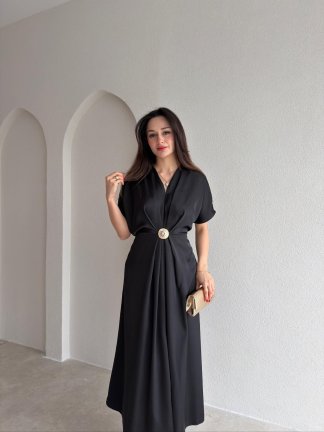 İNFERO Midi Elbise 8943 - Siyah - 2