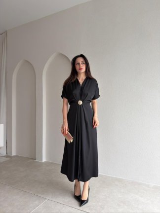 İNFERO Midi Elbise 8943 - Siyah - 1