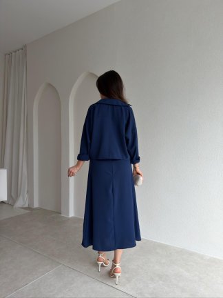 İNOX Midi Elbise & Gömlek Takım 5492 - Lacivert - 3