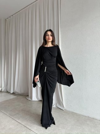 ISABEL Maxi Elbise 8755 - Siyah - 3