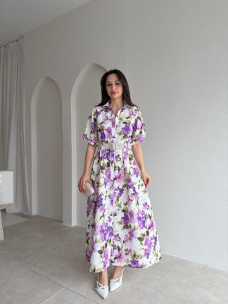 JACKSON Midi Elbise 1822 - Lila - 1