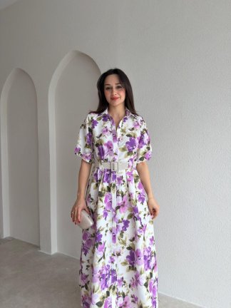 JACKSON Midi Elbise 1822 - Lila - 2