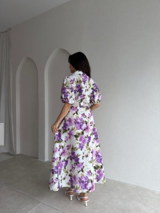 JACKSON Midi Elbise 1822 - Lila - 3