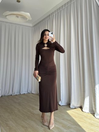 JADE Elbise 8591 - Acı Kahve - 2