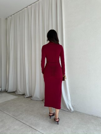 JADE Elbise 8591 - Bordo - 3