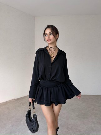 JAKA Mini Elbise 3288 - Siyah - 1