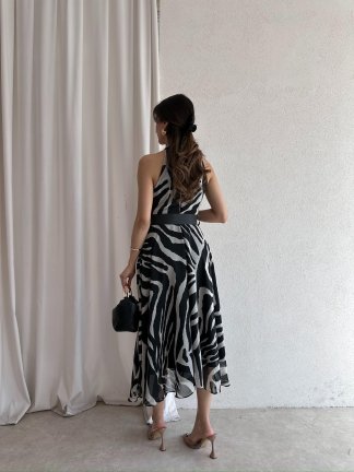 JAMELA Midi Elbise 5649 - 3
