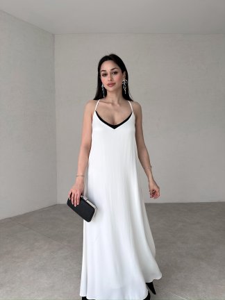 JAMES Maxi Elbise 3930 - Beyaz - 2