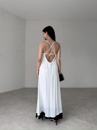 JAMES Maxi Elbise 3930 - Beyaz - 3