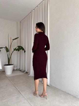 JANA Midi Elbise 8182 - Bordo - 3