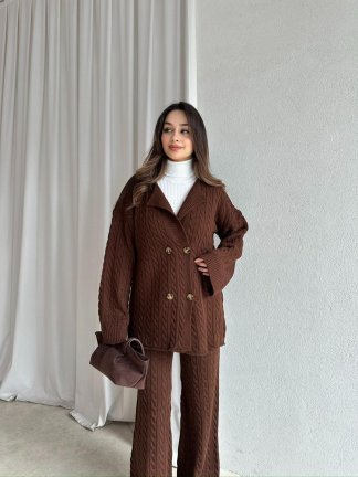 JANİE Triko Takım 8475 - Acı Kahve - 2