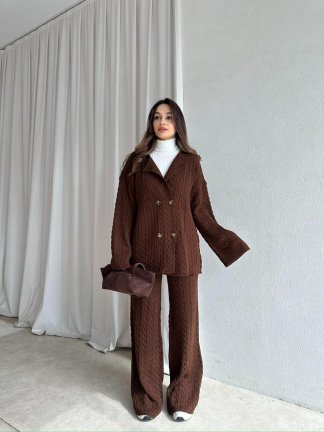 JANİE Triko Takım 8475 - Acı Kahve - 4