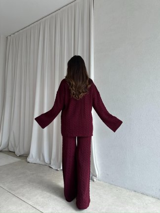 JANİE Triko Takım 8475 - Bordo - 2