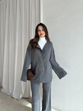 JANİE Triko Takım 8475 - Gri - 2