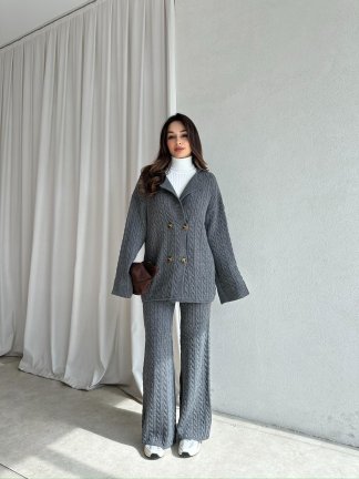 JANİE Triko Takım 8475 - Gri - 4