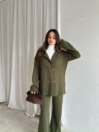 JANİE Triko Takım 8475 - Haki - 3