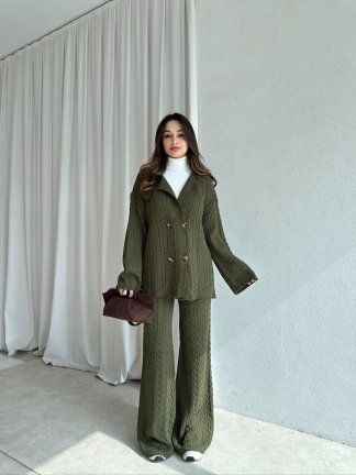 JANİE Triko Takım 8475 - Haki - 4