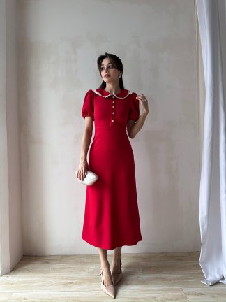 JAROSLAV Midi Elbise 2580 - Kırmızı - 2