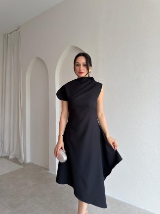 JARRİEL Midi Elbise 8091 - Mürdüm 