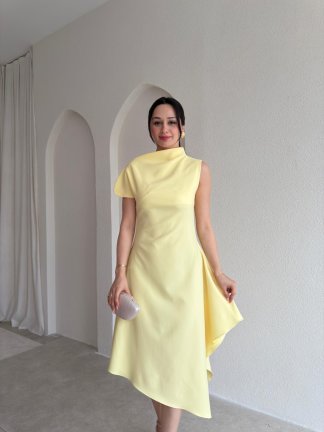 JARRİEL Midi Elbise 8091 - Sarı - 1