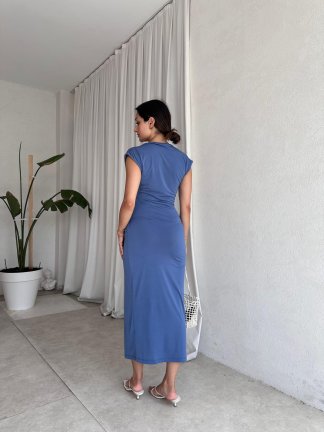 JARVİS Midi Elbise 8051 - Mavi - 3