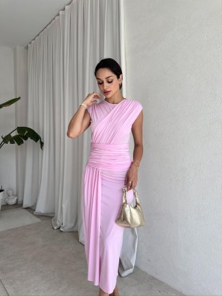 JARVİS Midi Elbise 8051 - Pudra - 2